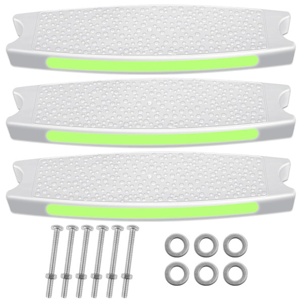 3 Pack Pool Ladder Steps Replacement, 18" Universal Heavy Duty ABS Pool Ladder Steps for Inground Pools & Above Ground Pool with 6 PCS Bolts and 3 Reflective Strips
