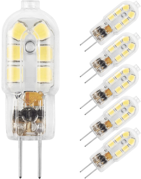 Amazing power G4 LED Bulb, 12V Bi Pin 20W Halogen Bulb Replacement, NOT Dimmable,Daylight White 6000K, 5-Pack