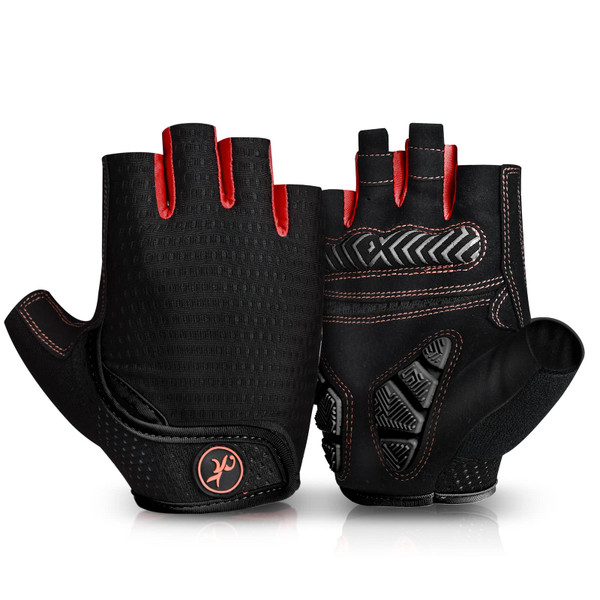 MOREOK Cycling Gloves Bike Gloves for Men/Women-[5MM Gel Pad] Half Finger Bicycle Biking Gloves for Cycling/Weight Lifting/Gym/Motorcycle/Outdoor Sports-098 Balck-XXL