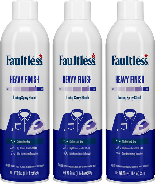 Faultless Heavy Spray Starch 20 oz Cans (3 Pack)