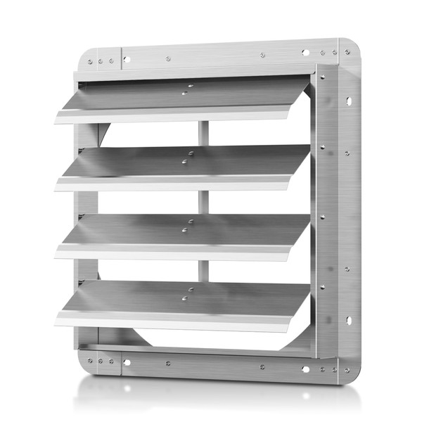 18 Inch Galvanized Shutter Exhaust Louver Vent, Automatic Gravity Shutter Louver Vent for Home Attics, Workshops, Barn, Greenhouse (Motor&Blades are not Included)