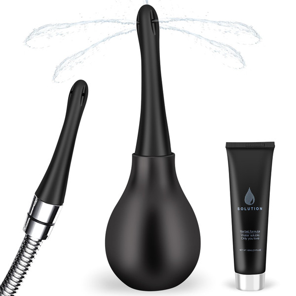 SewXew Enema Bulb Anti Backflow Anal Douche Kit with Lube for Men&Women