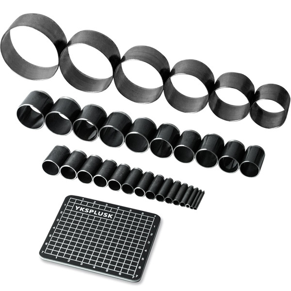 YKSPLUSK Leather Circle Cutter Tool Set, 31 Pieces Circle Punch Tools 1-25mm 30 35 40 45 50 55mm, High Carbon Steel Round Leather Cutting Dies - Hole Punch Tool Kit for DIY Crafts