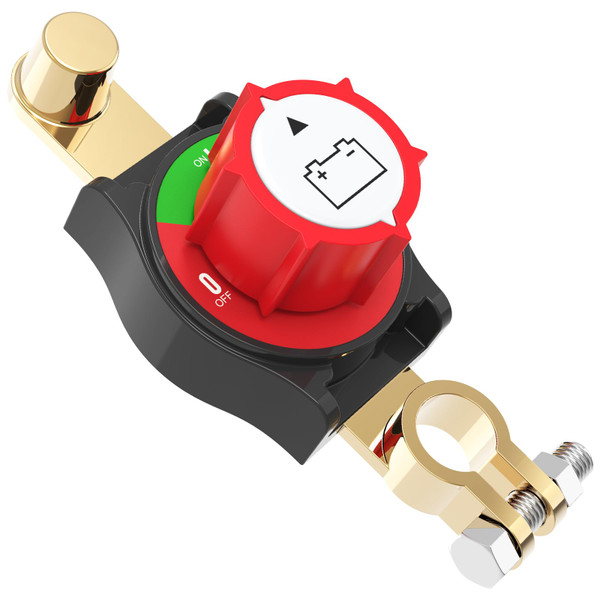 Top Post Battery Disconnect Switch, Malictele On/Off 12-48V Negative Battery Quick Disconnect 275A Heavy Duty Kill Switch for Car, Marine, RV, Boat, Truck