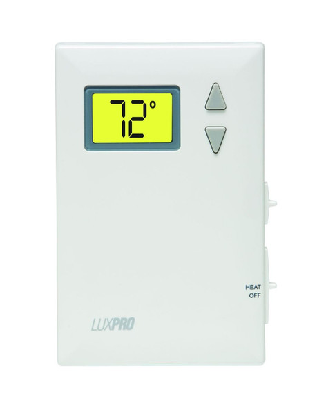 Lux Pro PSD010B Mechanical Non-Programmable Thermostat; 1 Heat Only; Without Fan; Batteries Included