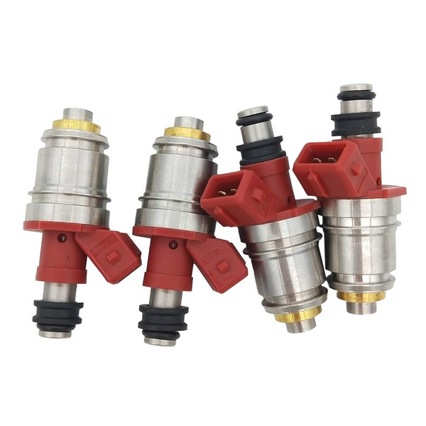 JESBEN FJ342 4Pcs Set Fuel Injectors Nozzles 1 Hole Replacement for Nissan Pickup 2.4L 1995 D21 2.4L 1990-1994 16600-86G00 JS21-1