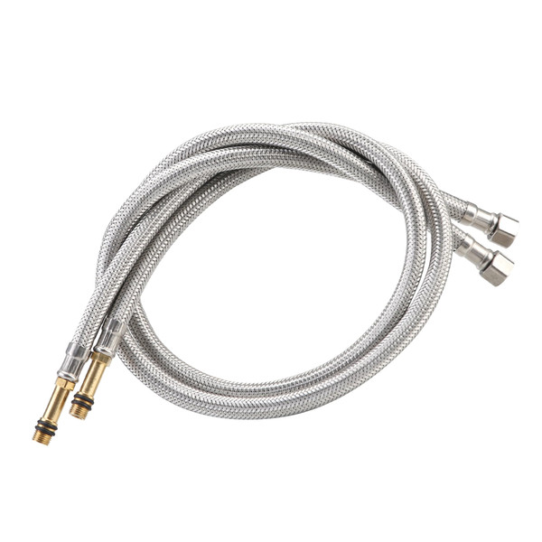 32-Inch Bathroom Kitchen Faucet Connector Braided Stainless Steel Supply Hose 3/8-Inch Female Compression Thread x M10 Male Connector 2 Pcs(1 pair)