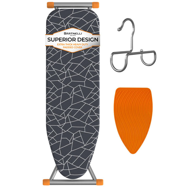 Bartnelli Ironing Board | Space-Saving and Ultimate Iron Board Experience 13x43 | Reinforced Steel Legs, Adjustable Height, 4-Layer Padding, Patent Folding System (BIBT-2110) Bartnelli Ironing Board | Space-Saving and Ultimate Iron Board Experience 13x43 | Reinforced Steel Legs, Adjustable Height, 4-Layer Padding, Patent Folding System (BIBT-2110)