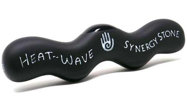 Heat-Wave (Basalt Black) Synergy Stone - Contoured Hot Stone Massage Tool with Radiant Heat - Relaxing and Therapeutic for Neck, Back, Legs, Feet - Natural-Matte Surface for on Skin with Oil only