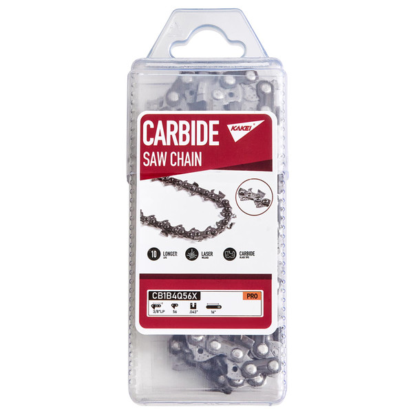KAKEI Carbide Chainsaw Chain 16 Inch - 3/8" LP Pitch .043" Gauge 56 Drive Links Fits Ego CS1613, Dewalt DCCS690-49162715, DWO1DT616, R56 (1 Chains)