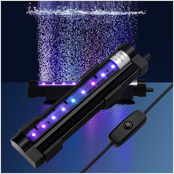 DaToo Submersible Aquarium Light 6Inch Fish Tank Light Bubbler Wall with Air Bubble Hole IP68 Waterproof Color Changing Led Light for Freshwater and Saltwater Aquariums Fish Tanks