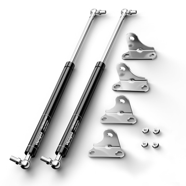 Vepagoo 2 Pack Soft Close Gas Struts 15 Inch - 67Lb/300N Heavy Lid Lift Support for Toolbox Toy Box, Cabinet & Boat Hatch to Slow Down and Slow Close,with Mounting Brackets, (Fit 34lb-80lb Lid)