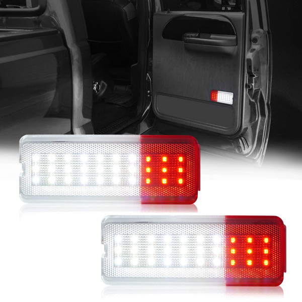 D-Lumina LED Interior Door Lights Courtesy Door Light Assembly Front or Rear Door Reflectors Panel Compatible with Fo-rd 1999-2007 F250 F350 F450 F550 Super Duty ＆ 2000-2005 Excursion, Pack of 2