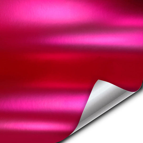 VViViD+ Premium Satin Chrome Hot Pink Vinyl Wrap Roll w/Air-Release Adhesive Technology (10ft x 5ft)