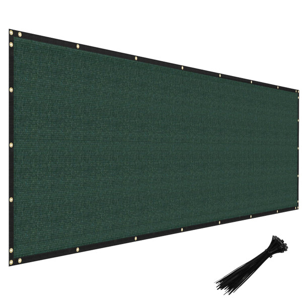 Windscreen4less Privacy Fence Screen 5'x12' Heavy Duty Windscreen Fencing Mesh Fabric Shade Cover for Patio Garden Pool Deck Chain Link Fence, Green