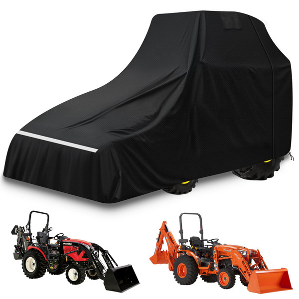 Tractor Cover Large,600d Oxford Cloth for John Deere 1,2,3 Series 1025r 2320 2720 3520, Kubota and Mahindra with Backhoe,Waterproof Uv Resistant & Dustproof, (189 L X 76 W X 86 H in)