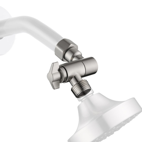 Senhozi Shower Head Elbow Adapter, Brushed Nickel 360° Adjustable Shower Head Adapter, Wall Mounted Shower Arm Connector, Shower Arm Extention for Fixed and Rain Shower Head, SE002BN