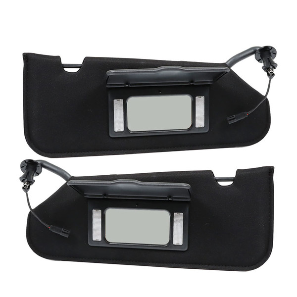 labwork Left Driver and Right Passenger Side Black Sunvisors Sun Visor A Pair with Updated Lights Mirror Replacement for Corvette C6 2005-2013 23142243 23142245