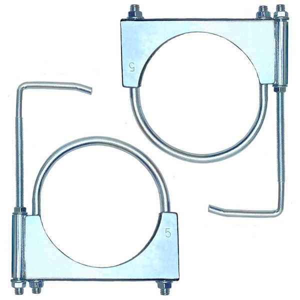 CAROTUPY 5" Heavy Duty Exhaust Clamp With Hanger, Exhaust Pipe Hanger Muffler Hanger Universal for 5 Inch Exhaust Pipes (2 Pcs)
