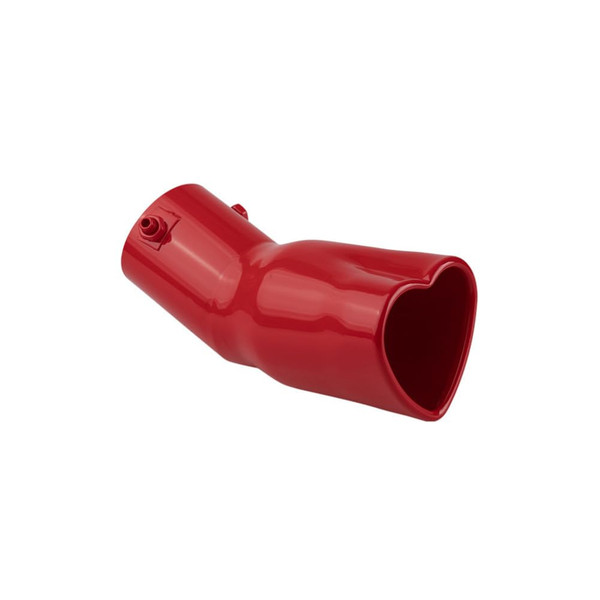Sakali 63mm Heart-Shaped Tail Pipe Car Stainless Steel Exhaust Muffler Tip 2.5 inch Inlet Universal Fit Exhaust Pipe (Red,Curved)