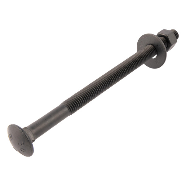 1/2 in. x 6-1/2 in. Black Carriage Bolt Kit Includes 12 Bolts, 12 Washers, and 12 Nuts, Ceramic Black Ruspert Coated for Exterior Use - 2X Rust Resistance of Galvanized by Makers Bolt