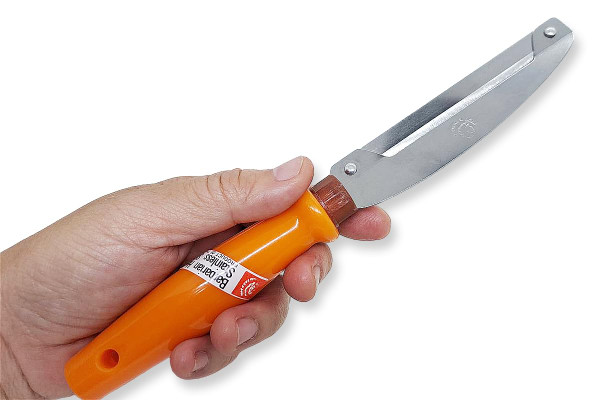 WitnyStore Kitchen Tool 8½" Long Orange Plastic Handle Stainless Steel Peeler - Thai Cooking Utensils Multipurpose Portable Hand-Held Cookery Equipments for Preparing Food Fruit Vegetable