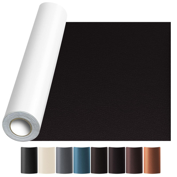 JuCheng Leather Repair Kit -Leather Repair Patch Self-Adhesive Waterproof Patch & Glue for Furniture, Car Seats, Sofa, Couch, Vinyl - Instant Fix for Tears & Scratches (Dark Brown, 17X158 inch)