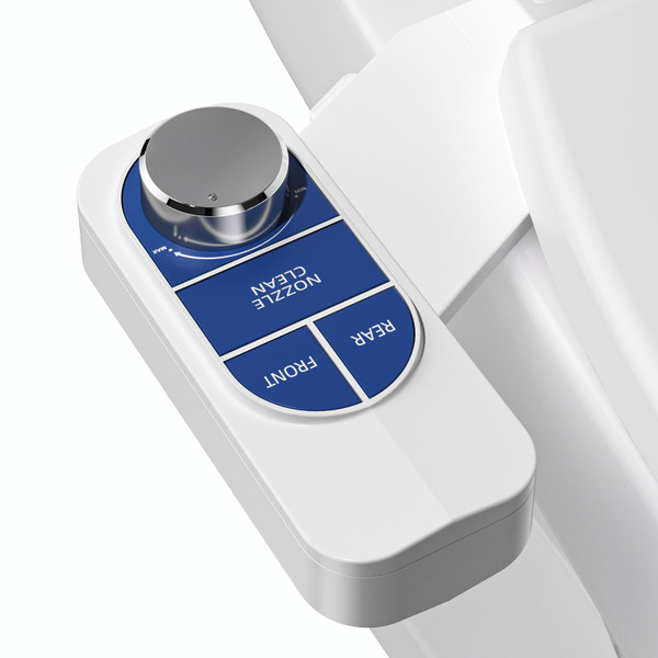 SAMODRA Non-Electric Bidet Attachment for Toilet – Self-Cleaning Dual Nozzle (Frontal & Rear Wash), Adjustable Water Pressure, Fits Most Toilets, Easy Installation (Ocean Blue)