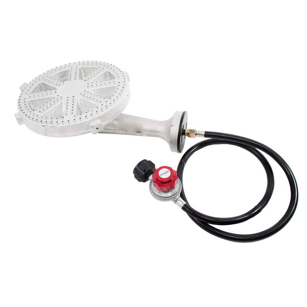 GasOne Propane Burner Banjo High Pressure 10 in Heavy Duty Burner Head Set with 0-20 PSI Regulator and Hose