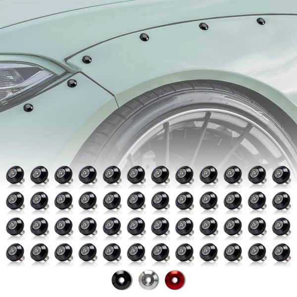 Rolling Gears M6 Black Tapered Anodized Aluminum Washer Bolt Kit, 48-Piece Hardware Kit for Widebody, Fender Flares, Bumpers, Mud Flaps and Engine Bay Dress-Up Rolling Gears M6 Black Tapered Anodized Aluminum Washer Bolt Kit, 48-Piece Hardware Kit for Widebody, Fender Flares, Bumpers, Mud Flaps and Engine Bay Dress-Up