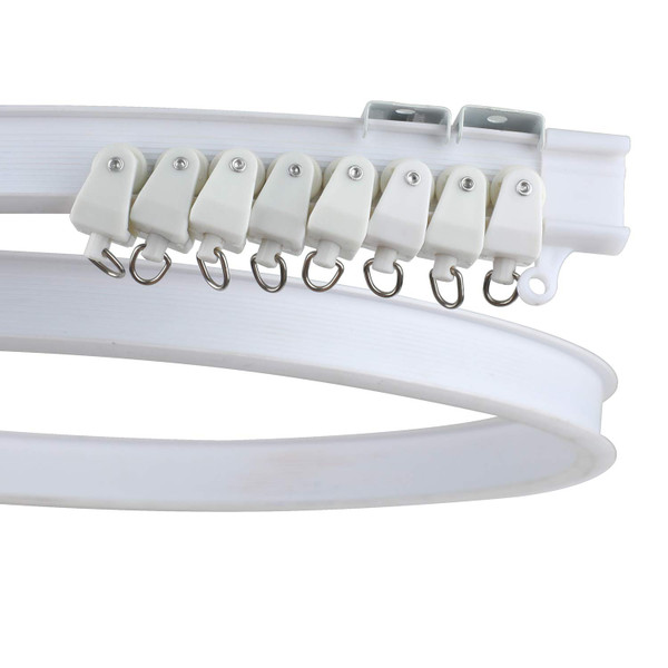 Z-COLOR Flexible Bendable Ceiling Curtain Track, Curved Ceiling Track for Curtains, Room Divider Ceiling Track Rail System 16.5 FT / 5 Meters