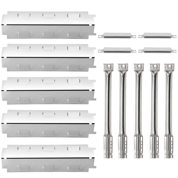 Grill Replacement Parts for Charbroil 463230515, 463230512, 463230513, 463230514, 463239915, 463230511 Models, Stainless Steel Grill Heat Plate Tent Shield, Pipe Burner Tubes and Crossover Tubes.