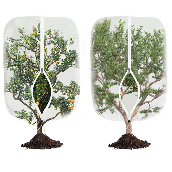 Large Fruit Tree Netting, 2 Pack 8x8Ft Garden Netting Pest Barrier Mesh Covers Bags with Zipper and Drawstring Insect Bird Cover Netting Plant Protection Covers for Vegetables Bushes