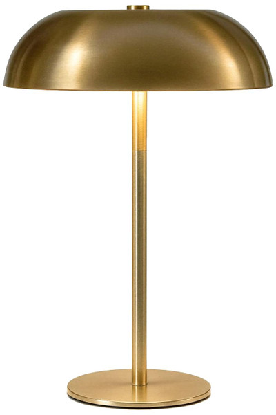 Portable LED Mushroom Table Lamp, Cordless Gold Table Lamp with 3 Color Stepless Dimming, Touch Control, Adjustable Height, Touch Lamp for Nightstand, Bedroom, Coffee Table, Bar, Restaurant, Wedding