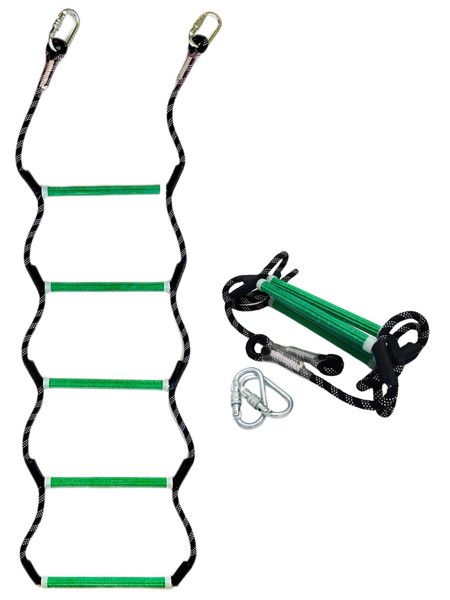 MVBouresu Boat Rope Ladder, Heavy Duty Climbing Rope 450Lbs Strength, 14mm Reinforced Polyester Line, Rigid Resin Step, Outdoor Ladder for Inflatable Boat, Kayak, Motorboat, Canoeing (5 Step - Green)