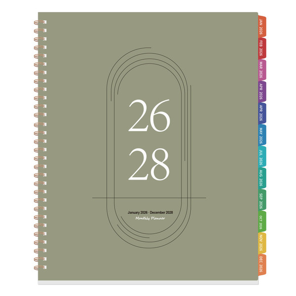 2026-2028 Monthly Planner Calendar - 3 Year Planner 2026-2028, Jan 2026–Dec 2028, 8.5" x 11", 36 Monthly Calendar with Colorful Tabs, Inner Pockets for Home, School or Office Use