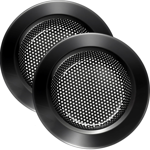 LASSHSWA Kitchen Sink Strainer Stainless Steel, Kitchen Sink Drain Strainer, Silver-Black Sink Strainers for Kitchen Sinks with Large Wide Rim 4.5" Diameter (2 PCS)