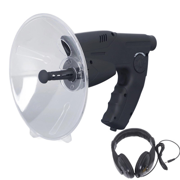 Asixxsix Listening Device, 8X 200m Magnification Parabolic Microphone Bionic Ear, Bird Sound Amplifier, Observing and Listening Digital Device for Distance Listening with Headphone