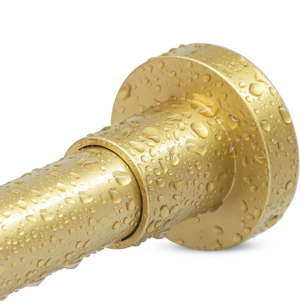 YNL Gold Shower Curtain Rod 32-80 Inch(2.7-6.6ft), Non Slip, Never Rust, No Drill Stainless Steel Spring Tension Shower Rod, Adjustable Tension Rod for Bathroom