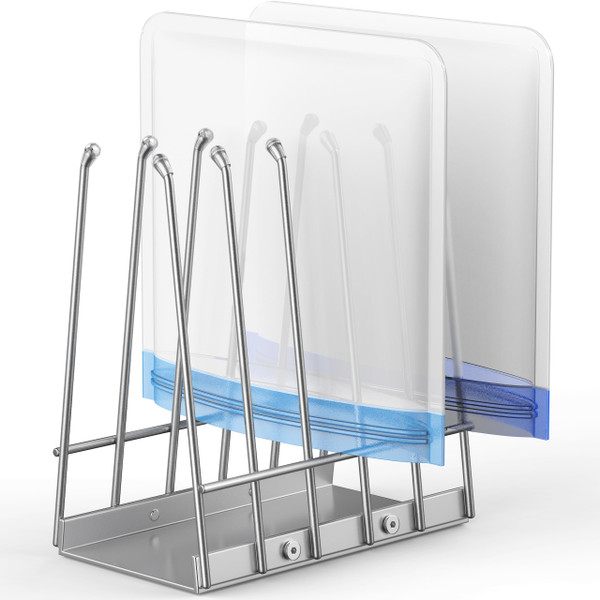 Josmimic Reusable Bags Drying Rack, Plastic Bags Dryer for Ziplock Lerine Silicone Gallon, Snack, Sandwich Storage Bags, Silver