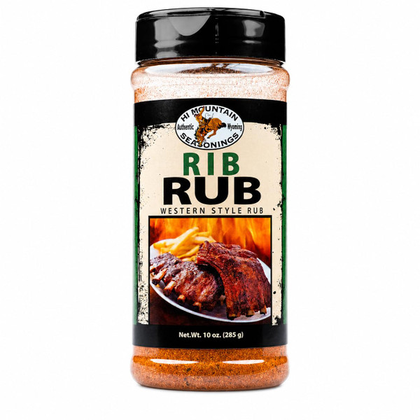 Hi Mountain Seasoning | RIB RUB | Western Style BBQ Rub for Ribs | Rib Seasoning | Delicious on Beef, Pork, and Venison including Deer & Elk | 10 Oz