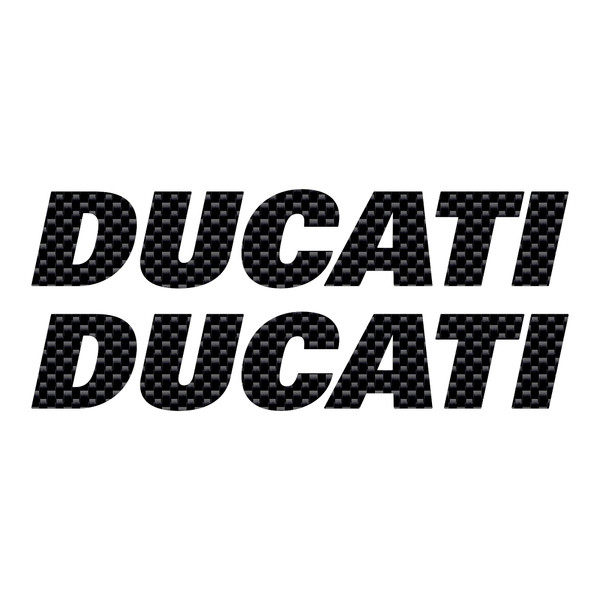 labelbike - 2 Stickers Letterings Motorcycle Tank Stickers Protection and Decoration Compatible with Ducati Racing - Dimensions 15,1 x 2,8 cm - Color Carbon