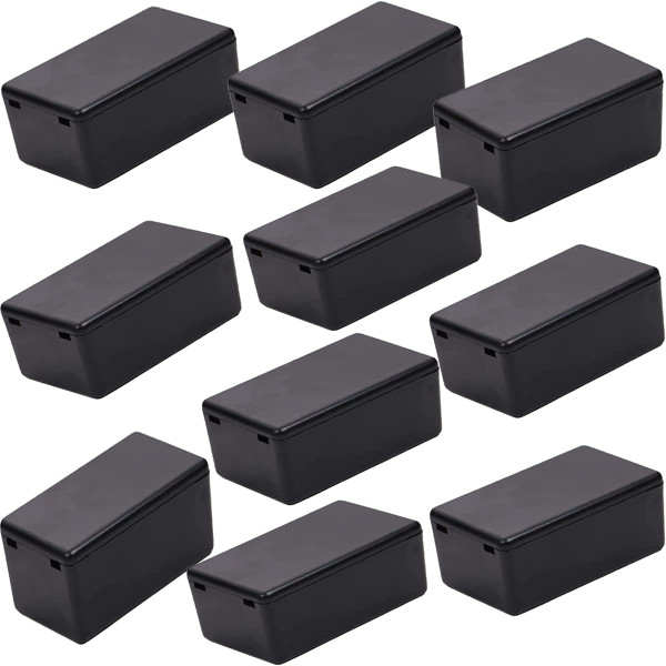 Sopepoyie Waterproof Electrical Project Case Power Junction Box, Project Box with Cover Black Plastic (60x36 x25mm), 10 Pack