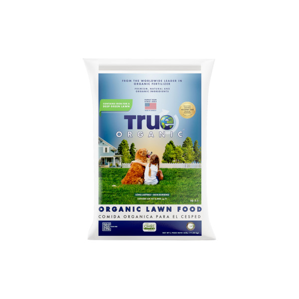 True Organic Lawn Food – Fast-Acting Lawn Fertilizer with 1% Iron for Rapid Green-Up and Root Growth – 25lbs Covers up to 6,000 Sq. Ft.