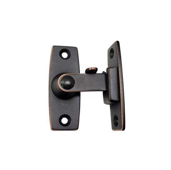 QCAA 2.5" Heavy Forged Solid Brass Door Latch, 90 Degree Right Angle Door Latch Buckle for Doors & Windows, Aged Classic Bronze, 1 Pack, Made in Taiwan