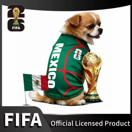FIFA World Cup Official 2026 Licensed Luxury Pet Clothes Dog Jerseys Cat T-shirt Comfortable Dog Apparel T Shirt Support USA/Mexico/Argentina/Brazil