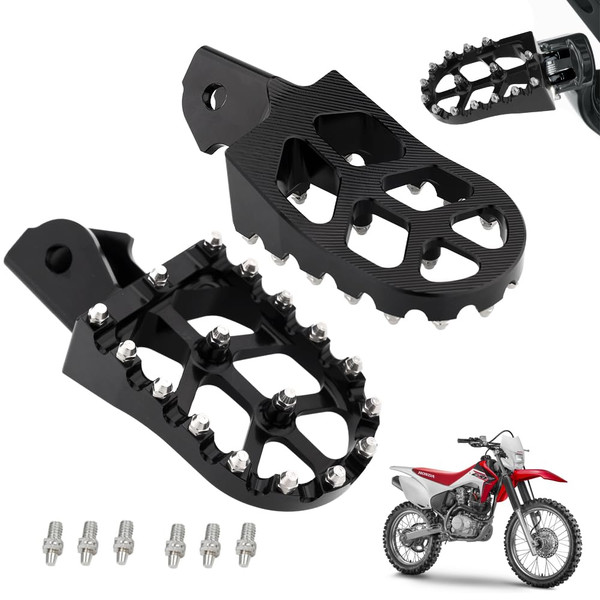 Eagwinger CNC Foot Pegs Alumiunm Dirt Bike Footpegs Compatible with Surron Light Bee X S Honda CRF250F CRF150F CRF230F XR150L LBS LBX MX3 XXX KDX200 HAWK 250 X160 X260 E Ride Pro SS (Black)