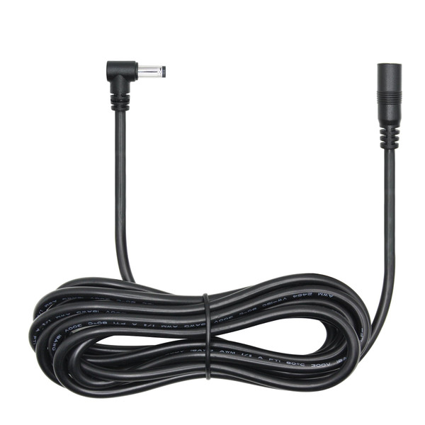 9FT Power Extension Cable - 5.5mm x 2.1mm, 18AWG, 90 Degree Right Angle DC 5521 Male to Female 12V Power Cord for Security Camera, LED Strip Light and More Devices
