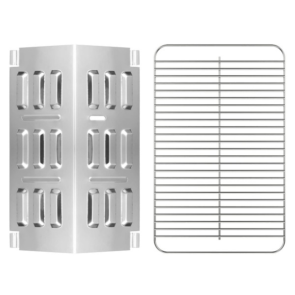 EasiBBQ 9201 Stainless Steel Flavorizer Bar and 80631 Stainless Steel Grill Grate, Flavorizer Bar for Weber Go-Anywhere Gas Grill, Grill Grate for Weber Go-Anywhere Gas and Charcoal Grill