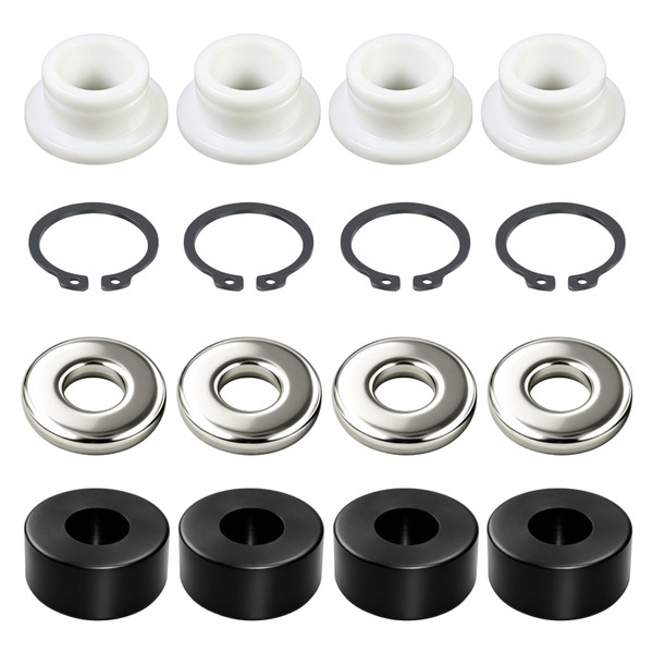 Vanshly，5740-2, 7434-1 Deck Tune Up Kit for Walker Mower -4 Bushings,4 Free Snap Rings and 4 Shock Bushings